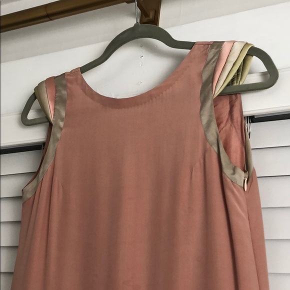 Peach sequin party dress 100% silk - Picture 3 of 4